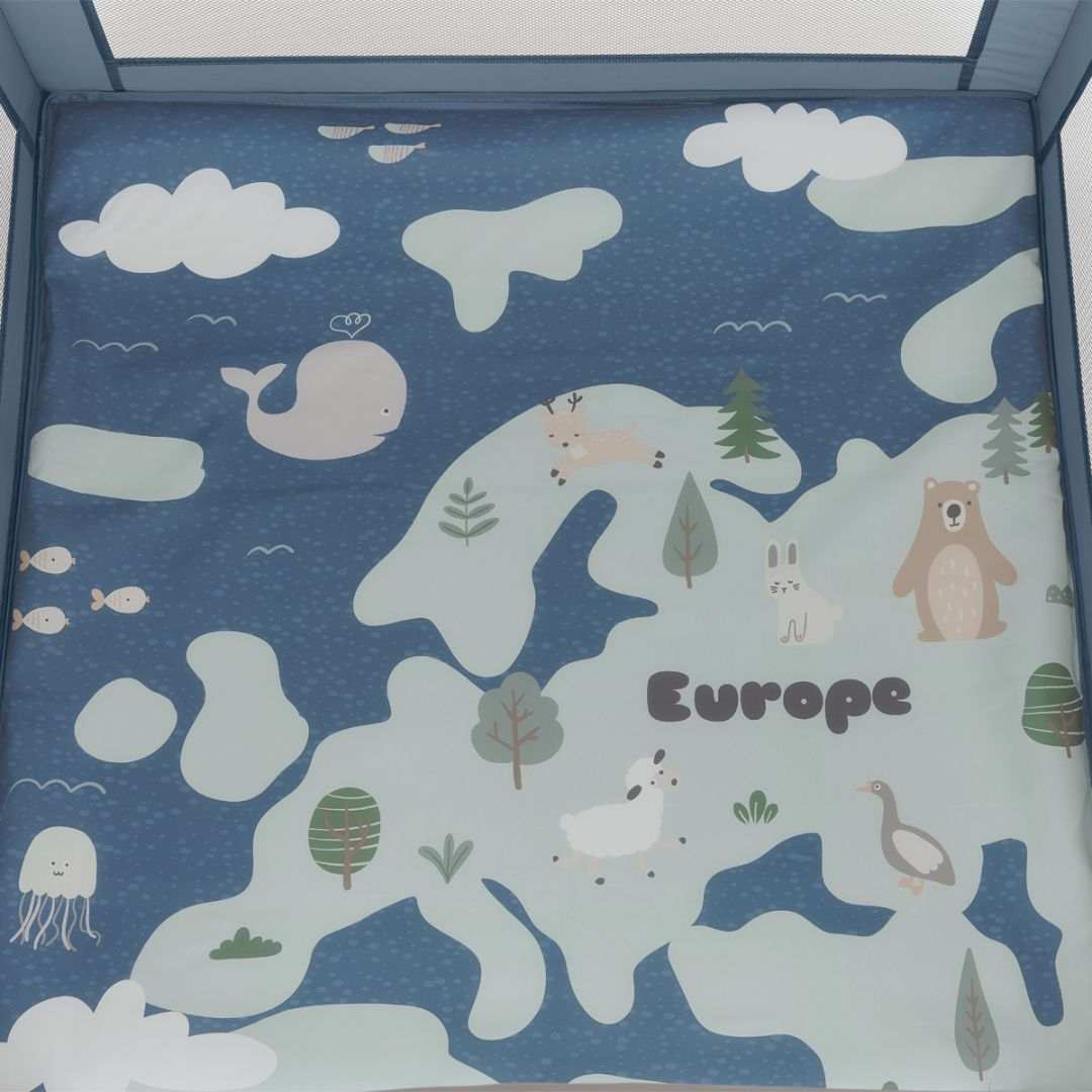 KikkaBoo® Otroška stajica Enjoy Europe Blue 2026 KikkaBoo