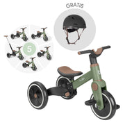 KikkaBoo® Otroški tricikel 5v1 Flash Army Green + GRATIS čelada Black KikkaBoo