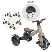 KikkaBoo® Otroški tricikel 5v1 Flash Beige + GRATIS čelada Black KikkaBoo