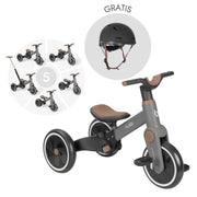 KikkaBoo® Otroški tricikel 5v1 Flash + GRATIS čelada Black KikkaBoo