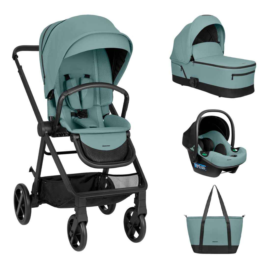 KikkaBoo® Baby stroller with carrycot 3in1 Mia Mint 2026 – Evitas
