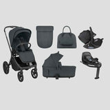 KikkaBoo® Platinum 4in1 Stroller Goya Graphite + i-Class i-SIZE Car Seat (40-87 cm) Noir + i-Class 360 Rotating Isofix Base