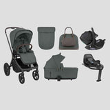 KikkaBoo® Platinum 4in1 Stroller Goya Olive + i-Class i-SIZE Car Seat (40-87 cm) Noir + i-Class 360 Rotating Isofix Base