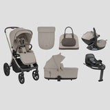 KikkaBoo® Platinum 4in1 Stroller Goya + i-Class i-SIZE Car Seat (40-87 cm) Champagne + i-Class 360 Rotating Isofix Base