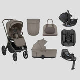 KikkaBoo® Platinum 5in1 Stroller Goya Mocca + i-Class i-SIZE Car Seat (40-87 cm) + i-Class Plus i-SIZE Car Seat (40-105 cm) Noir + i-Class 360 Rotating Isofix Base