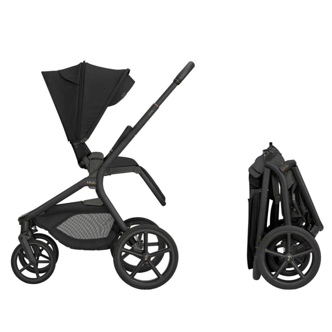 KikkaBoo® Platinum Otroški voziček s košaro 2v1 Goya Noir KikkaBoo