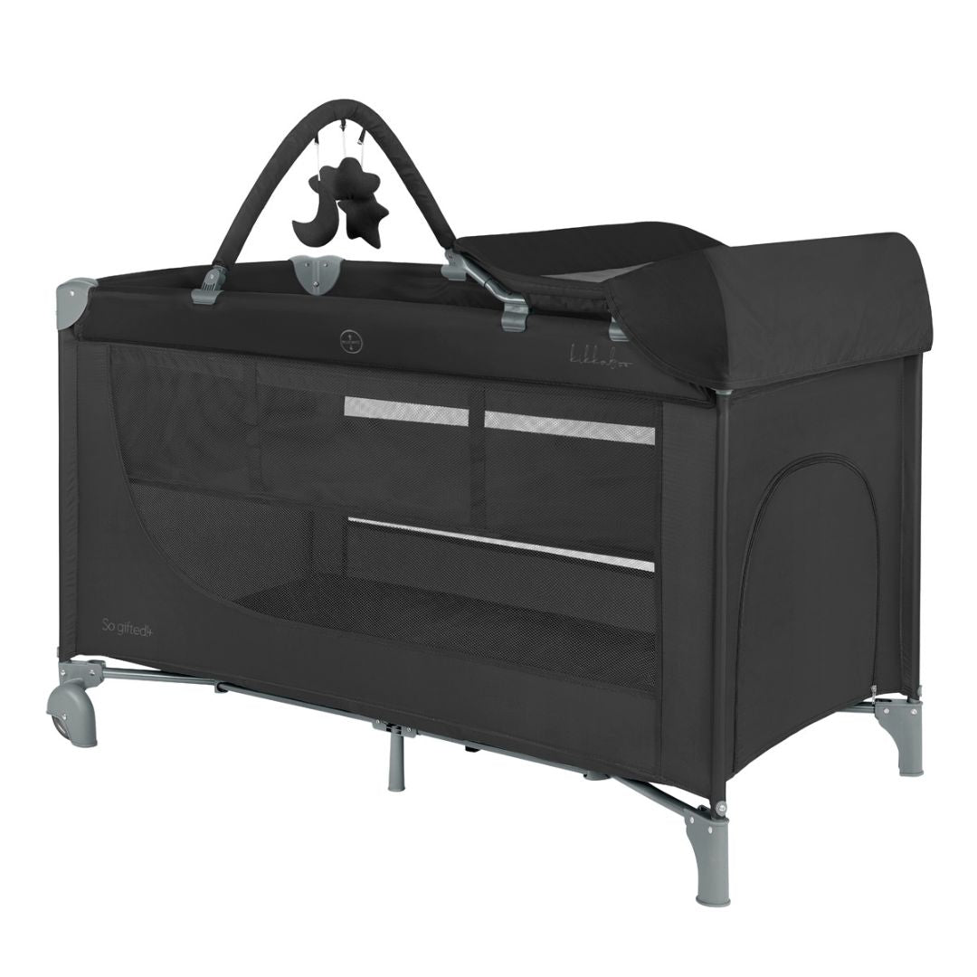 KikkaBoo® Lettino da viaggio 2 livelli 125x65 So Gifted PLUS Black 2026