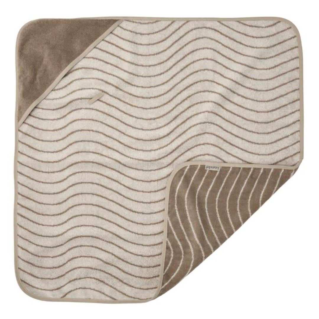 Leander® Bombažna brisača s kapuco Woodland Cappuccino 80x80 Leander