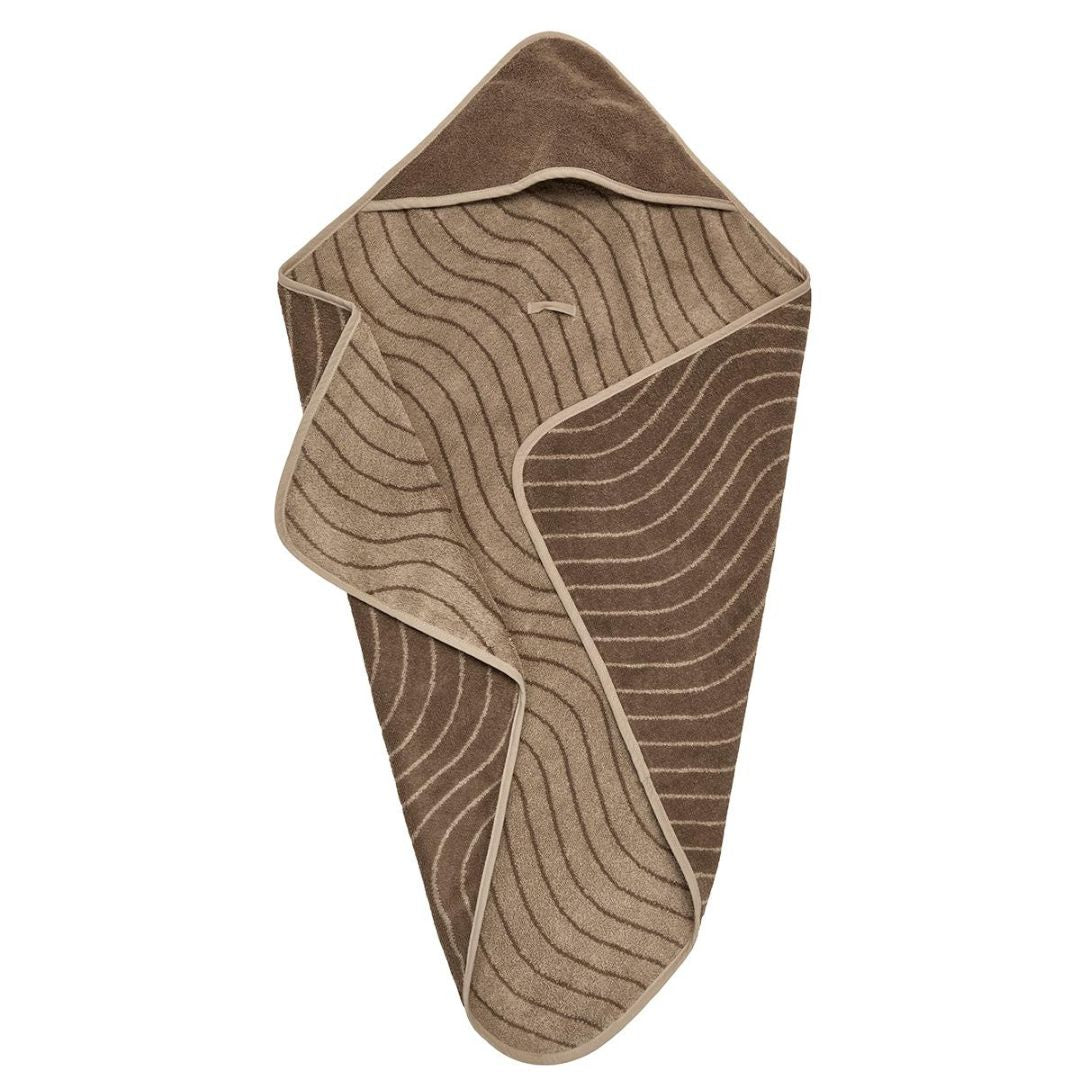 Leander® Bombažna brisača s kapuco Woodland Mocca 80x80 Leander