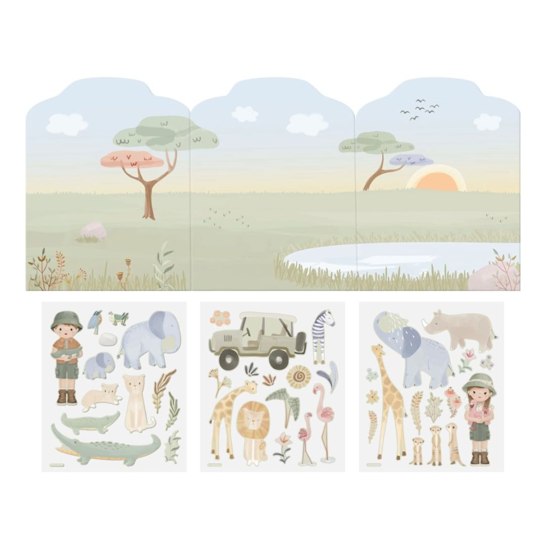 Little Dutch® Reusable Sticker Book Safari Friends