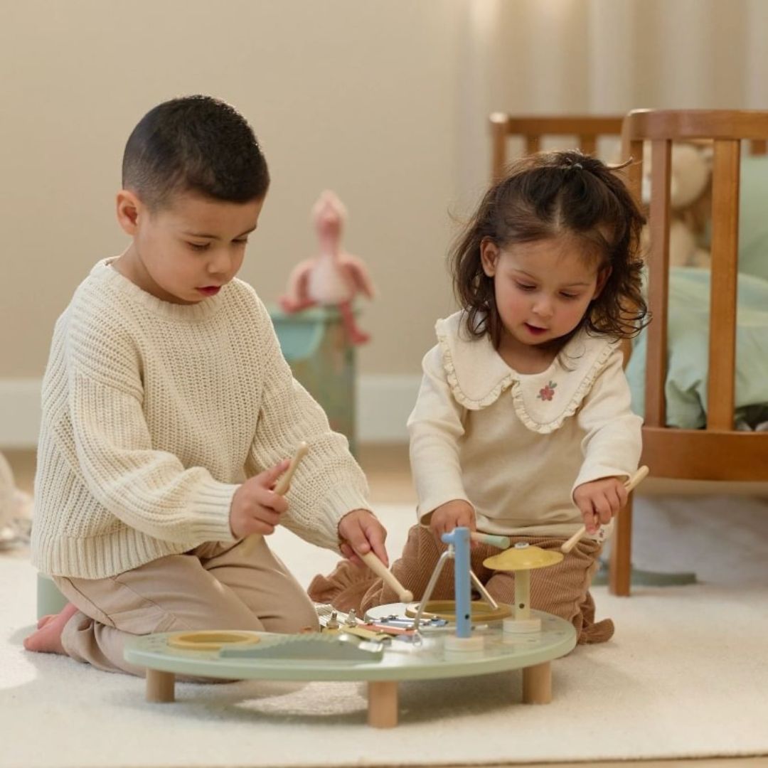 Little Dutch® Tavolo musicale in legno Safari Friends