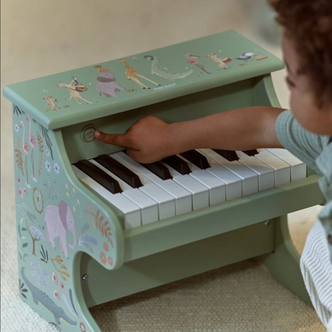 Little Dutch® Pianoforte in legno Safari Friends Green