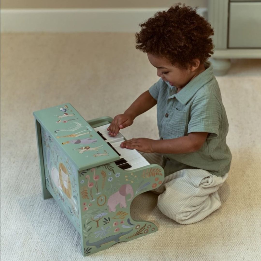 Little Dutch® Pianoforte in legno Safari Friends Green