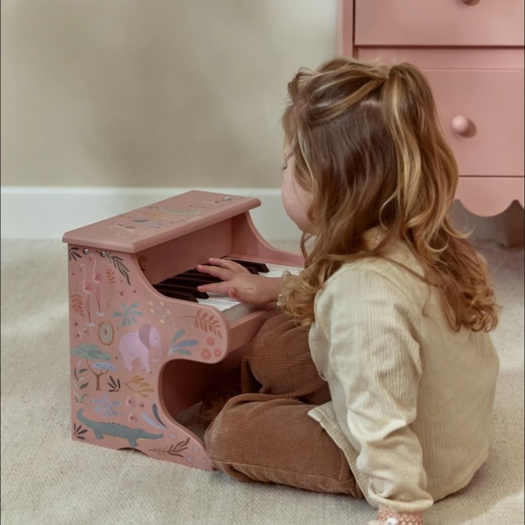 Little Dutch® Pianoforte in legno Safari Friends Pink