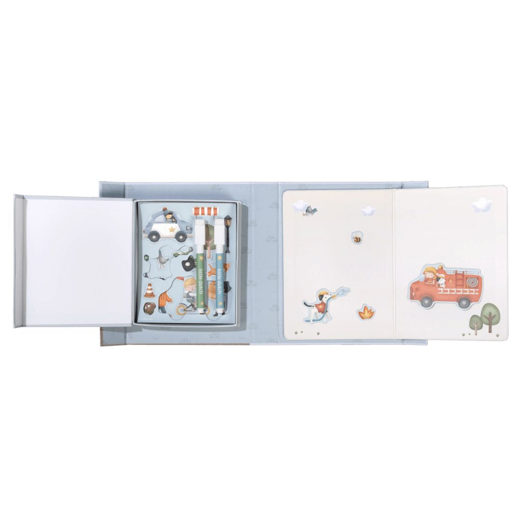 Little Dutch® Magnetic Activity Book Jim Vehicles