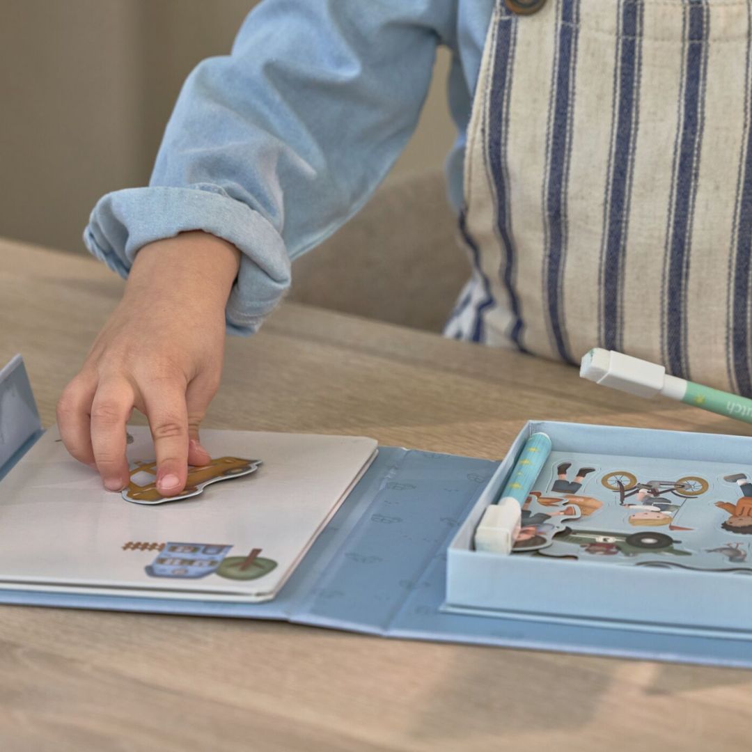 Little Dutch® Magnetic Activity Book Jim Vehicles