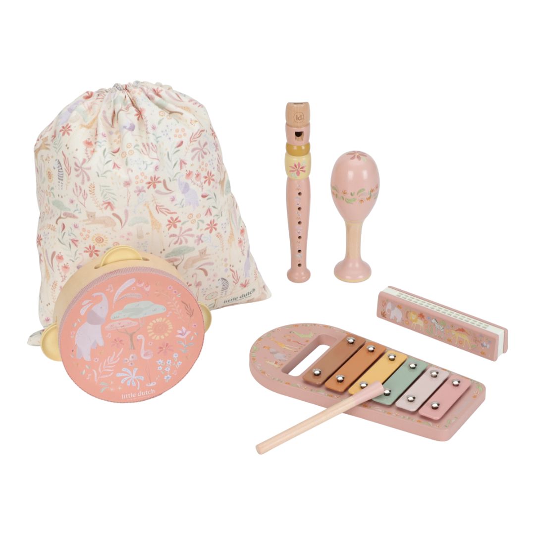 Little Dutch® Set musicale Safari Friends Pink