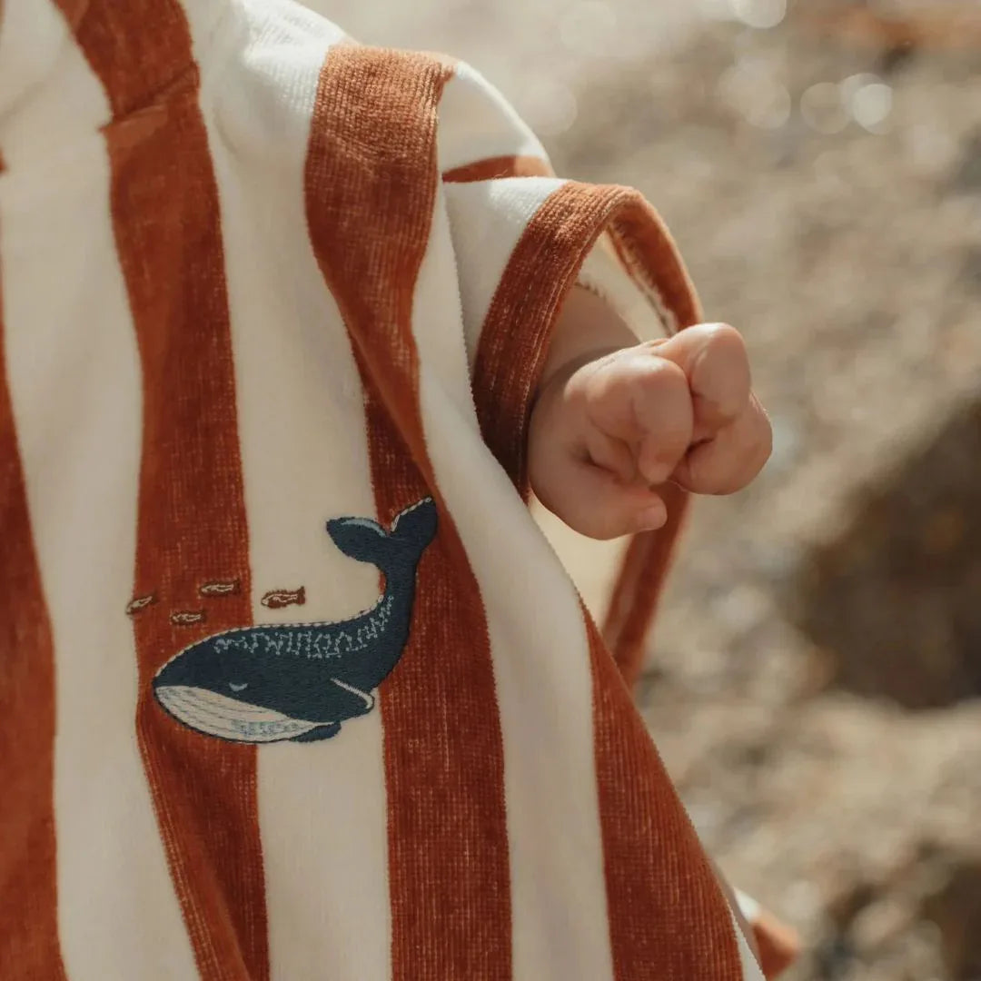 Little Dutch® Pončo za plažo Ocean World Brown Stripe Little Dutch