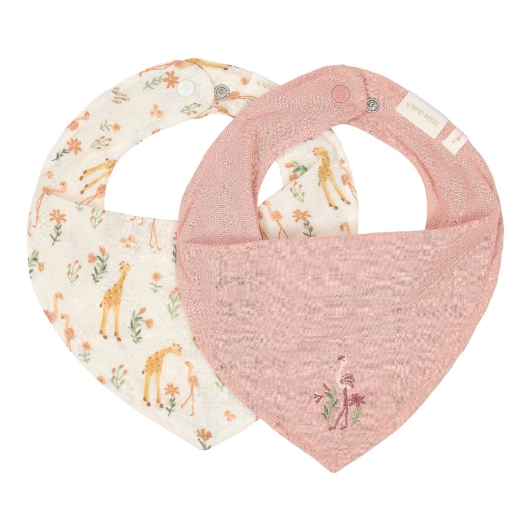 Little Dutch® Bandana Bibs 2 pcs Blooming Safari