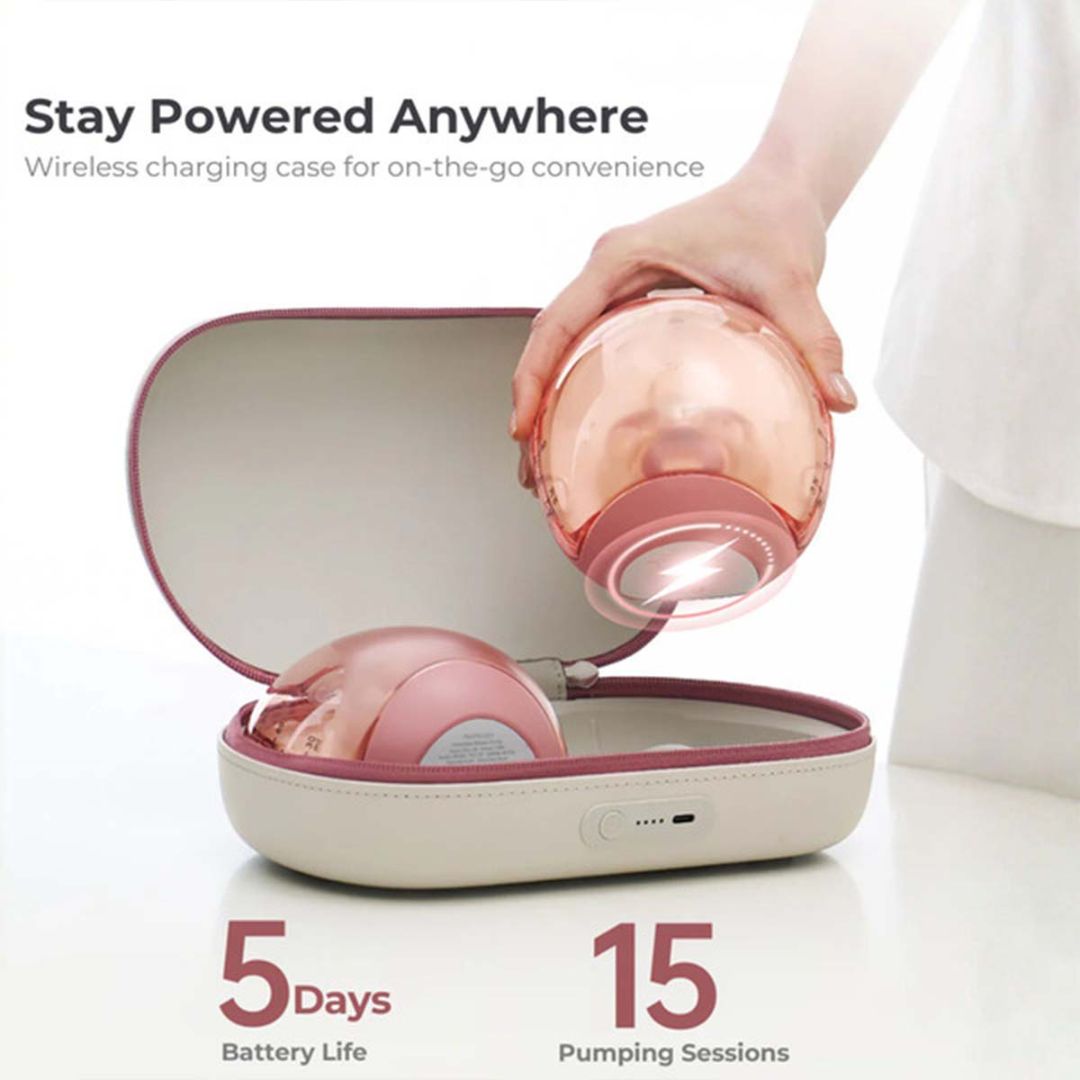 Momcozy® Air One Ultra-Slim Dvojna električna prsna črpalka Hands-Free za dojenje Red