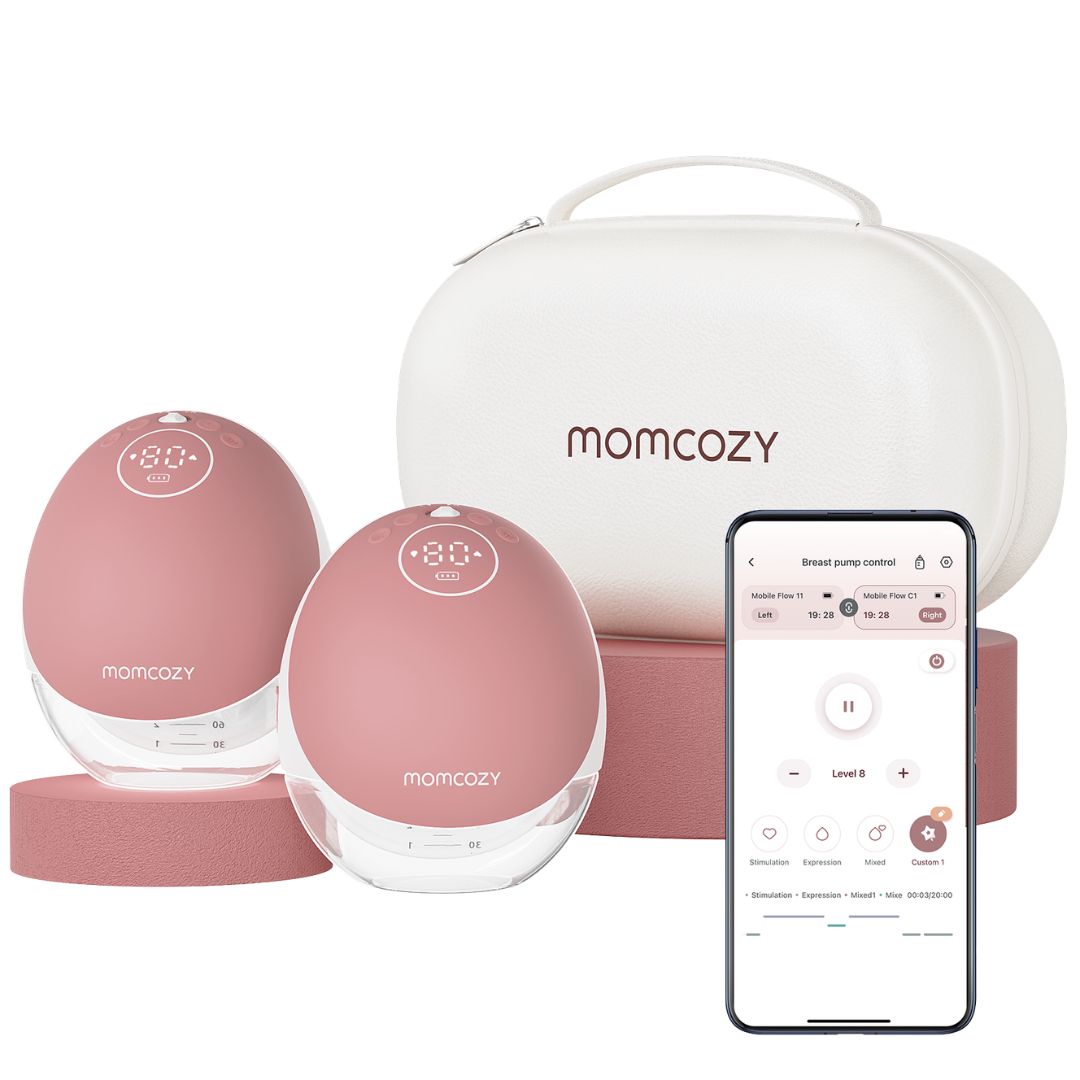 Momcozy® M9 Mobile Flow™ Dvojna električna prsna črpalka Hands-Free za dojenje Cozy Red