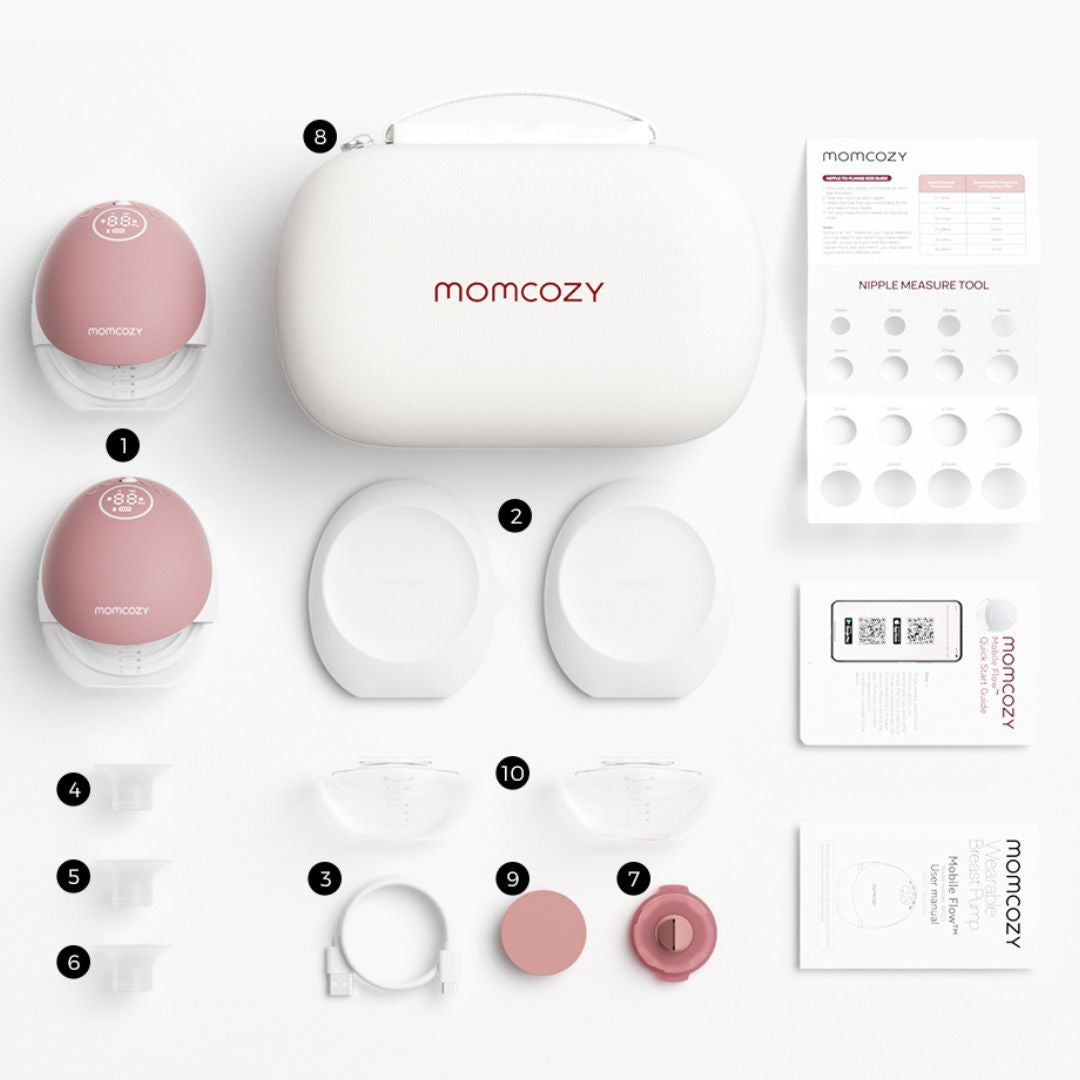 Momcozy® M9 Mobile Flow™ Dvojna električna prsna črpalka Hands-Free za dojenje Cozy Red