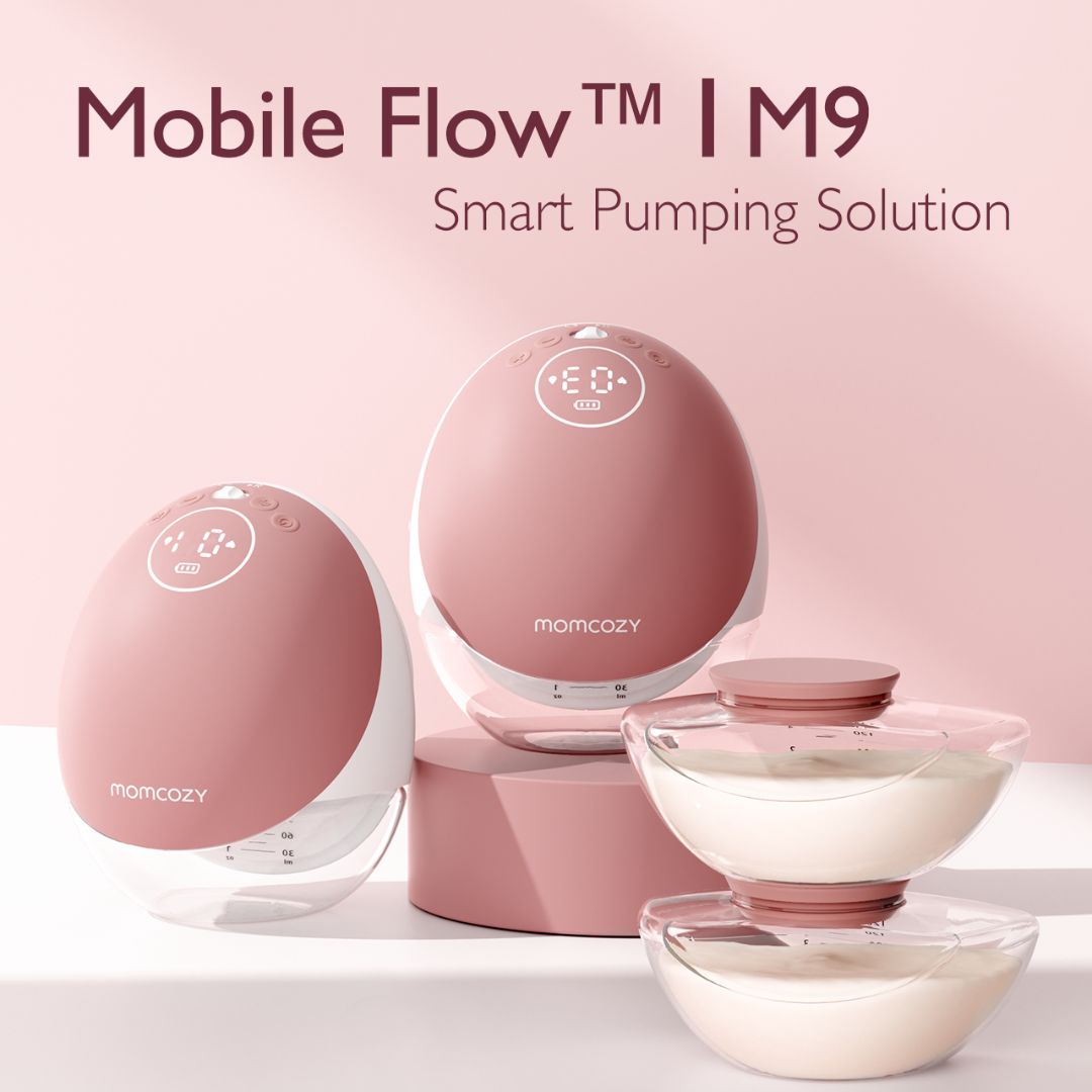 Momcozy® M9 Mobile Flow™ Dvojna električna prsna črpalka Hands-Free za dojenje Cozy Red