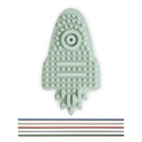 Mushie® Silicone Sensory Toy Rocket Cambridge Blue