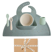 Mushie® Komplet za prvo hranjenje Cambridge Blue Mushie