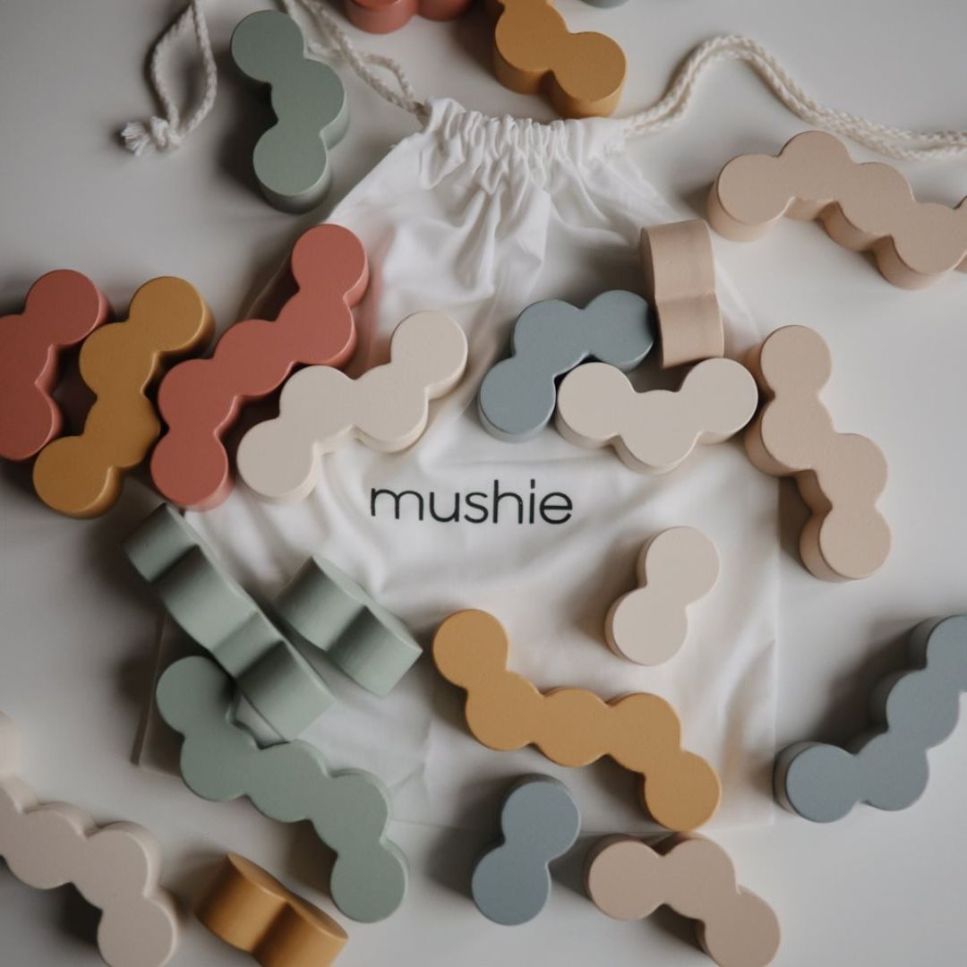 Mushie® Lesene figurice za zlaganje Balance Blocks Mushie