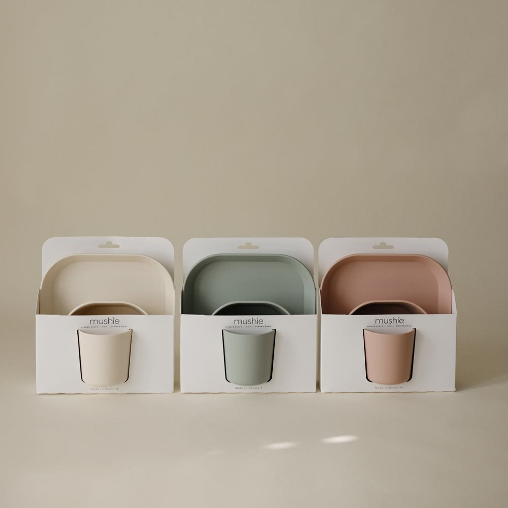 Mushie® Dinnerware Set 3-Piece Blush