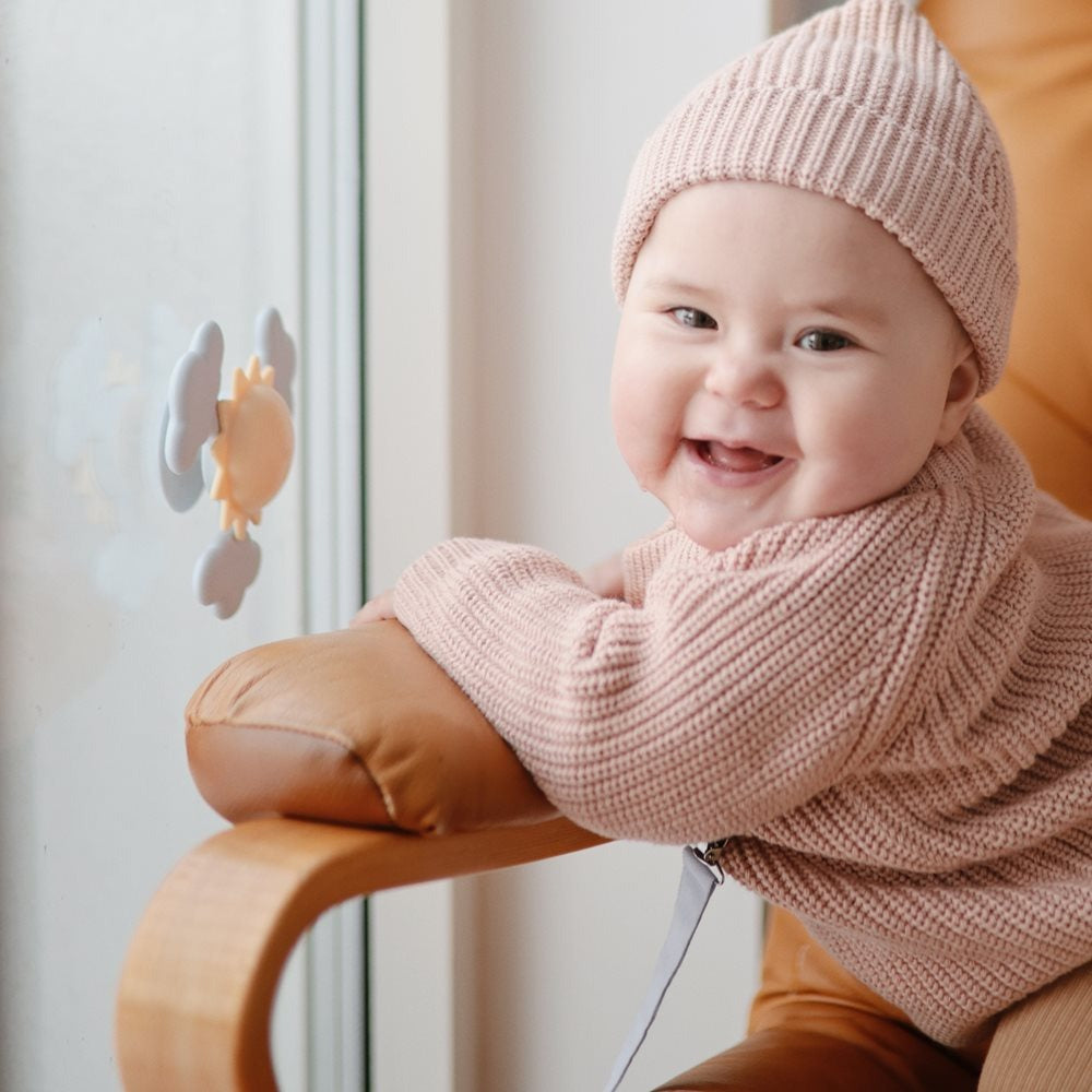 Mushie® Silikonska igrača Spinner Toy Sunshine Mushie