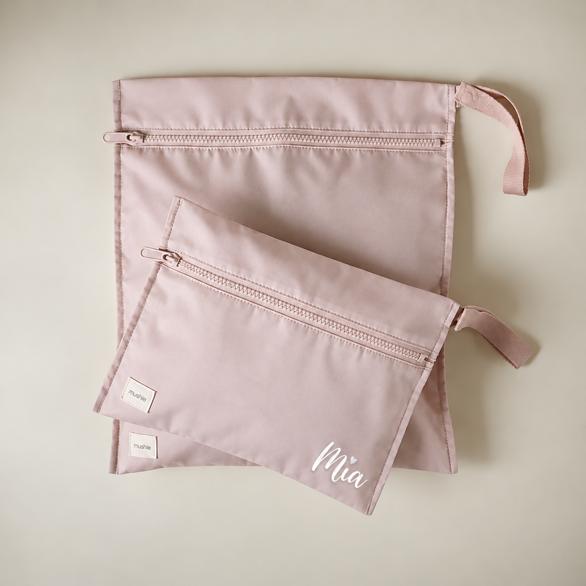 Mushie® Pochette de rangement imperméable 2 pièces Blush