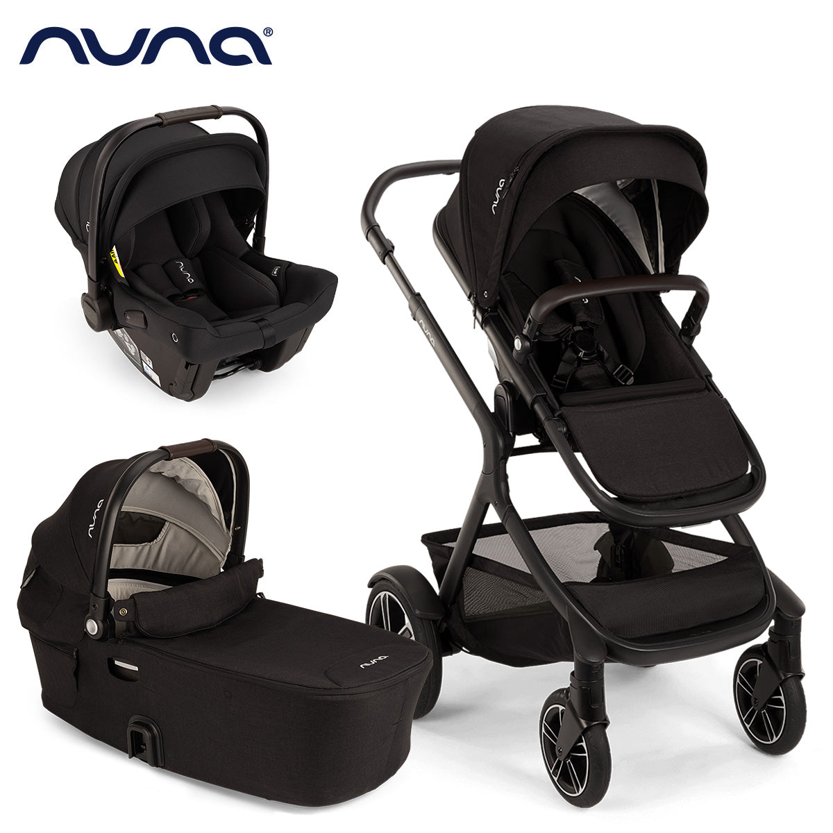 Nuna® Otroški voziček 3v1 Demi™ Next z rolko + Pipa™ Next Caviar Nuna