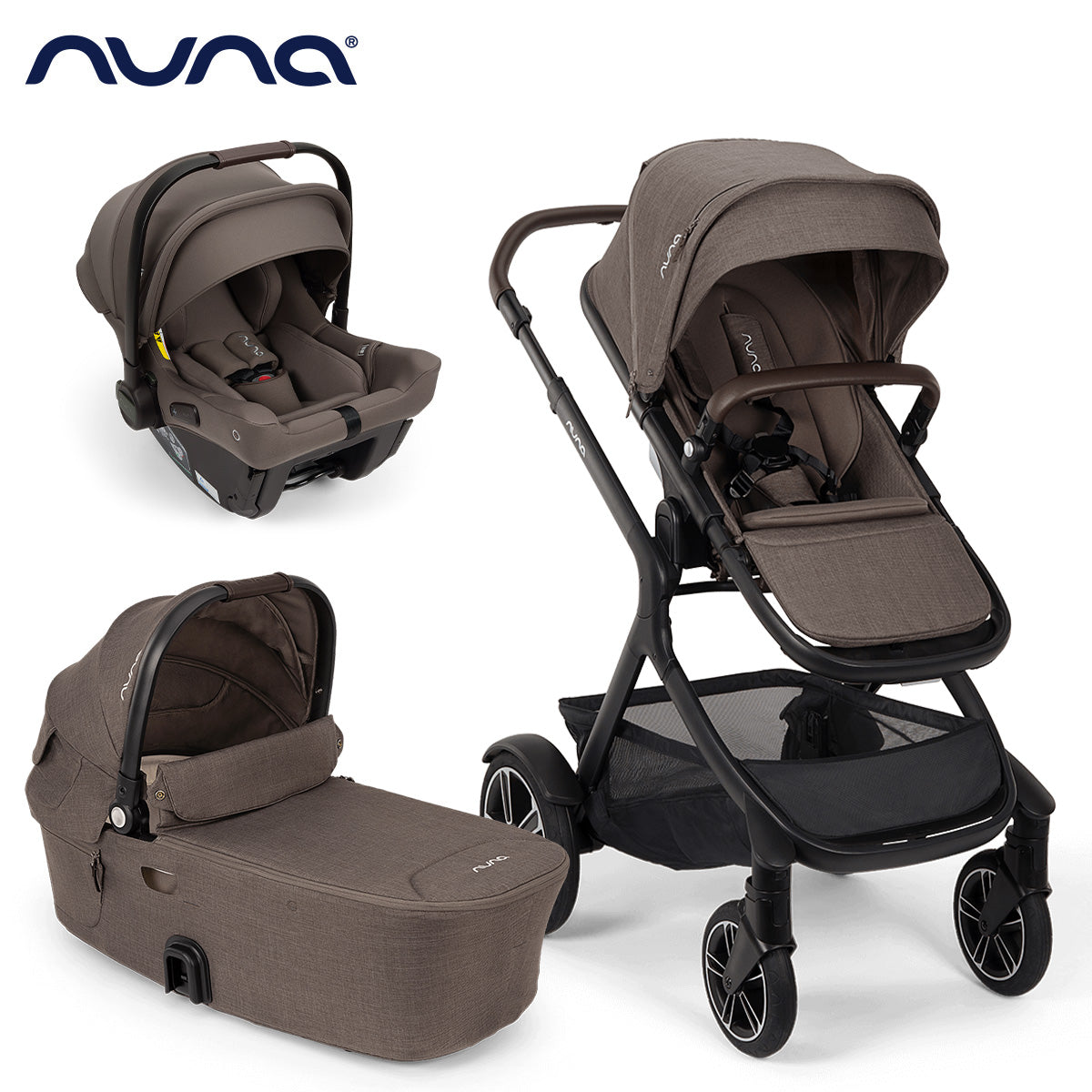 Nuna® Otroški voziček 3v1 Demi™ Next z rolko + Pipa™ Urbn Chestnut