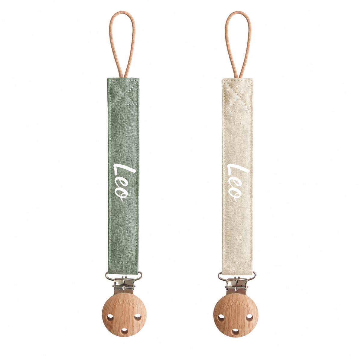 Mushie® Držalo za dudo 2 kos Olive/Shifting Sand