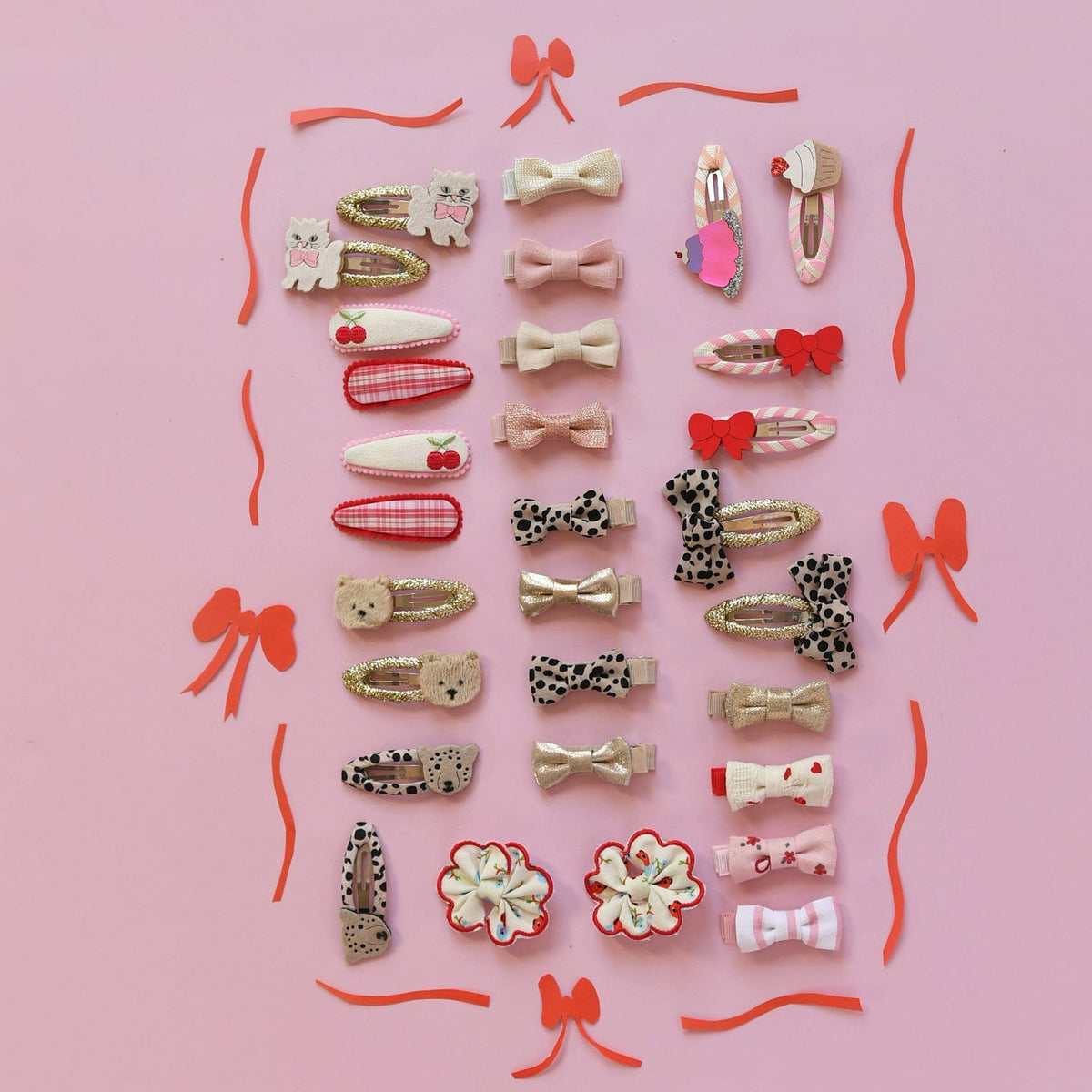 Rockahula® Hair Clips Cherry Dreams Fabric – slika 4