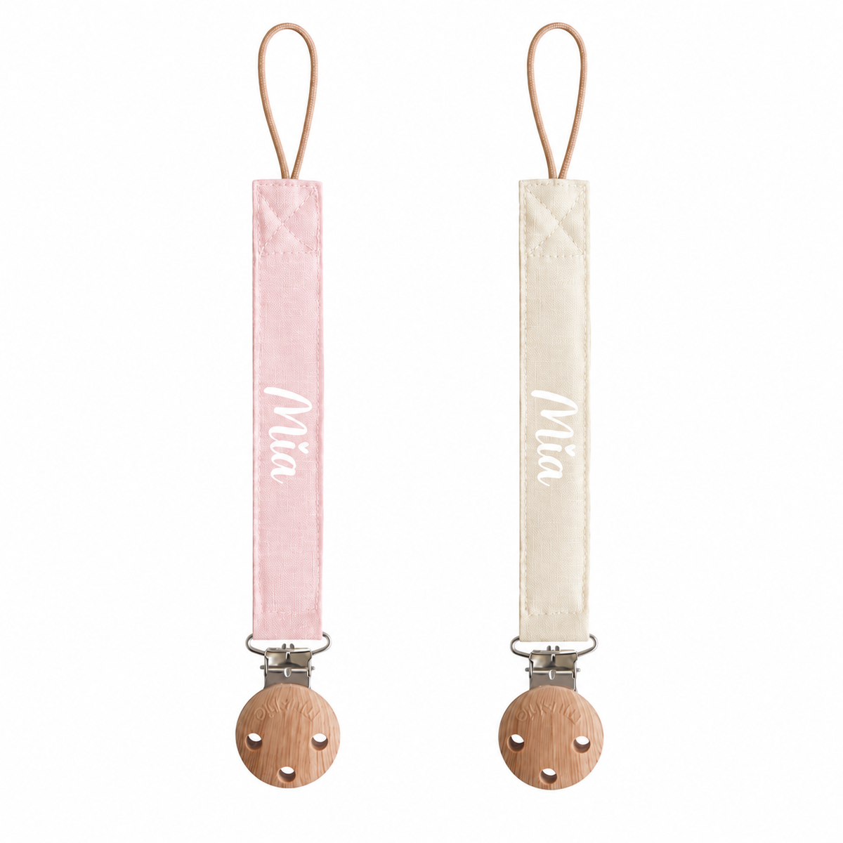 Mushie® Držalo za dudo 2 kos Blush/Cream