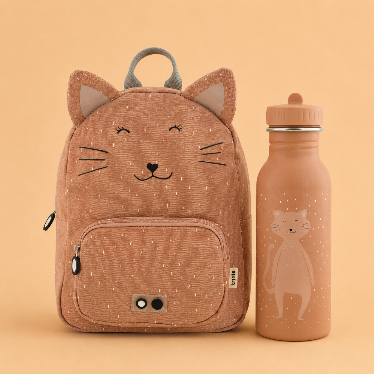 Trixie Baby® Set zainetto e borraccia 500ml Mrs. Cat