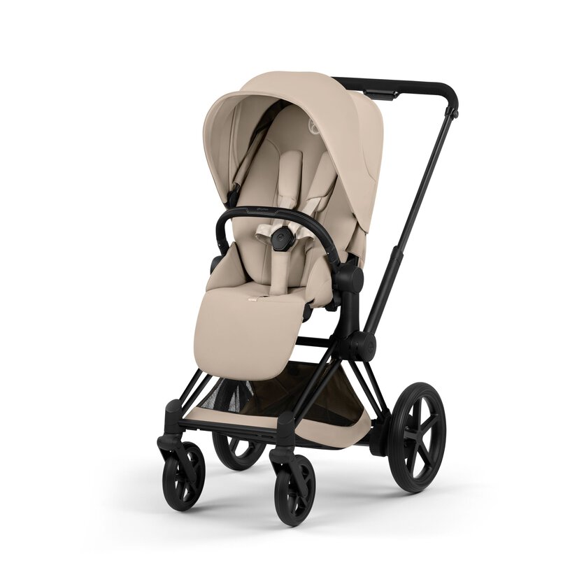 Cybex Platinum® Otroški voziček s zložljivo košaro 2v1 e-Priam™ Comfort Cozy Beige | Matt Black Cybex Platinum