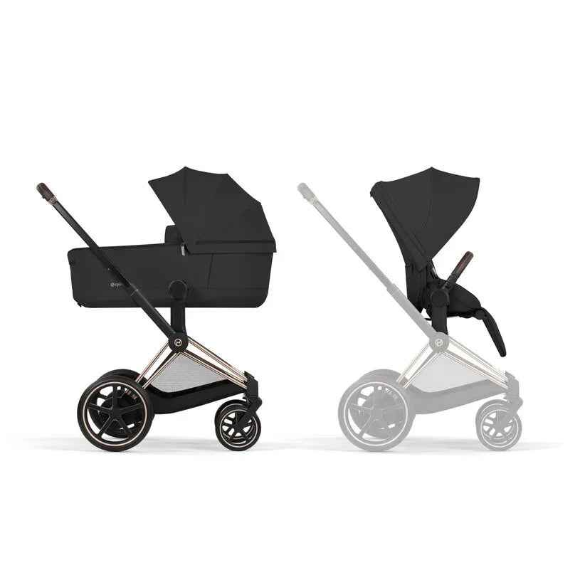 Cybex Platinum® e-Priam™ 2-in-1 Stroller with Foldable Carry Cot Comfort Sepia Black