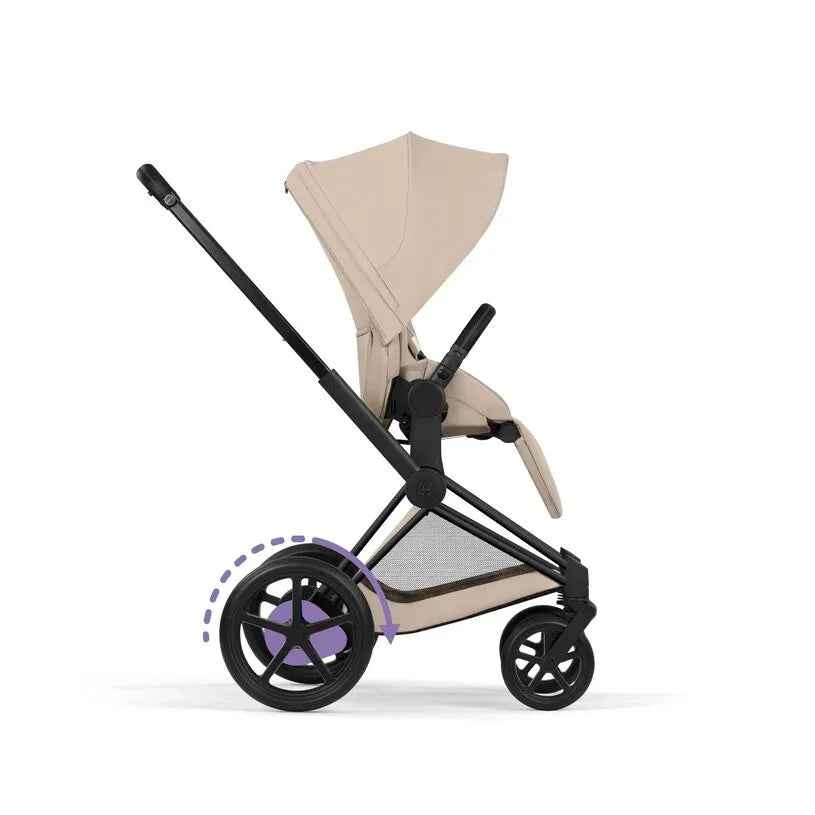 Cybex Platinum e-Priam 2-in-1 Stroller with Foldable Carry Cot Comfort Cozy Beige