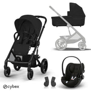Cybex® Paket 3v1 Otroški voziček Balios S Lux + Avtosedež Cloud G Moon Black Cybex