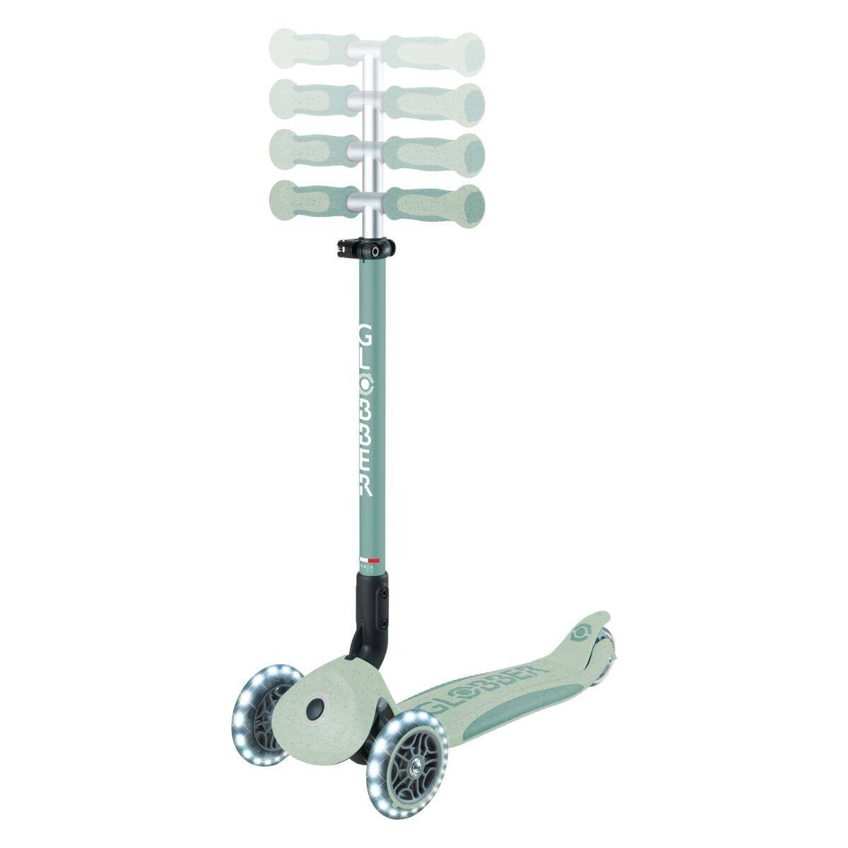 Globber® Zložljivi otroški skiro GO UP deluxe 360° s svetlečimi kolesi Pistacchio Globber