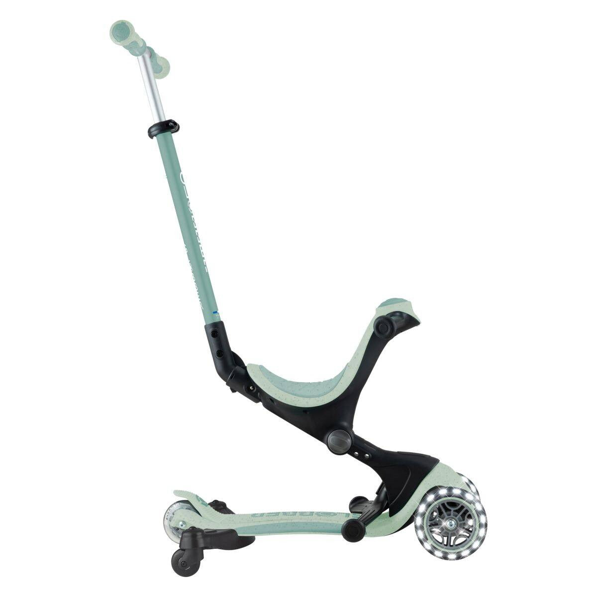 Globber® Zložljivi otroški skiro GO UP deluxe 360° s svetlečimi kolesi Pistacchio Globber