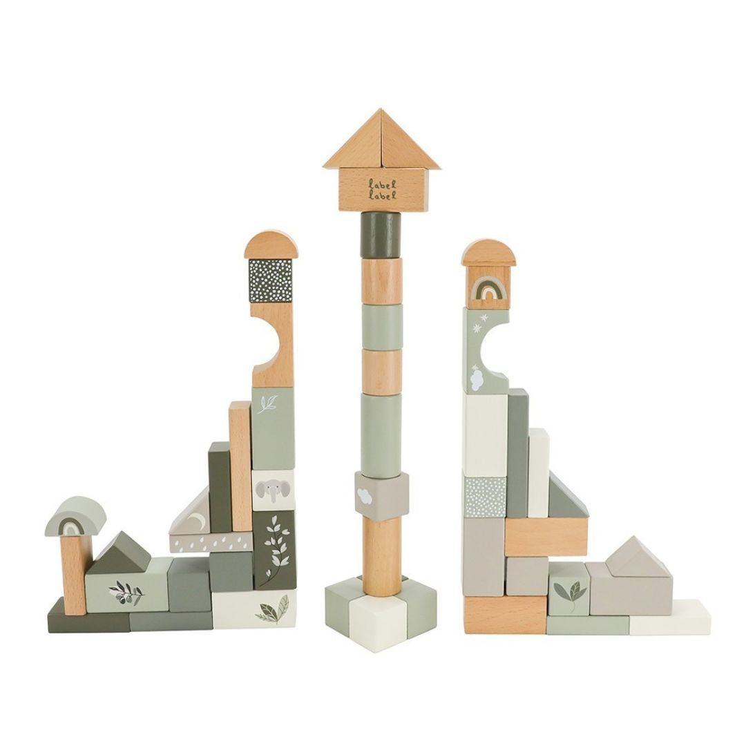 Label Label® Lesene kocke Olive Green 50 kos Label Label