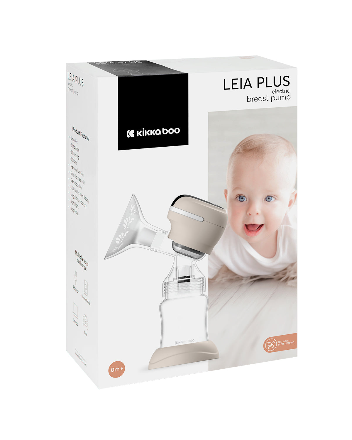 KikkaBoo® Prenosna električna črpalka Leia Plus Beige – slika 11