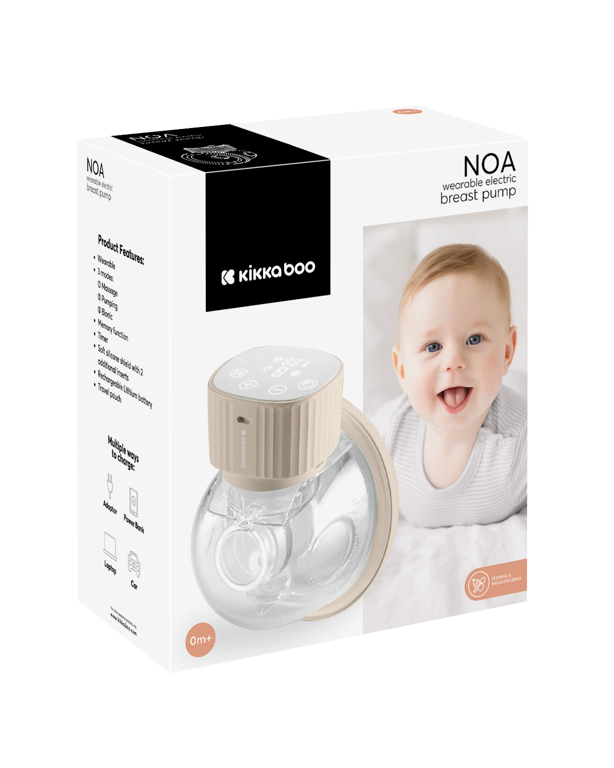 KikkaBoo® Wearable electric breast pump Noa Beige – slika 9