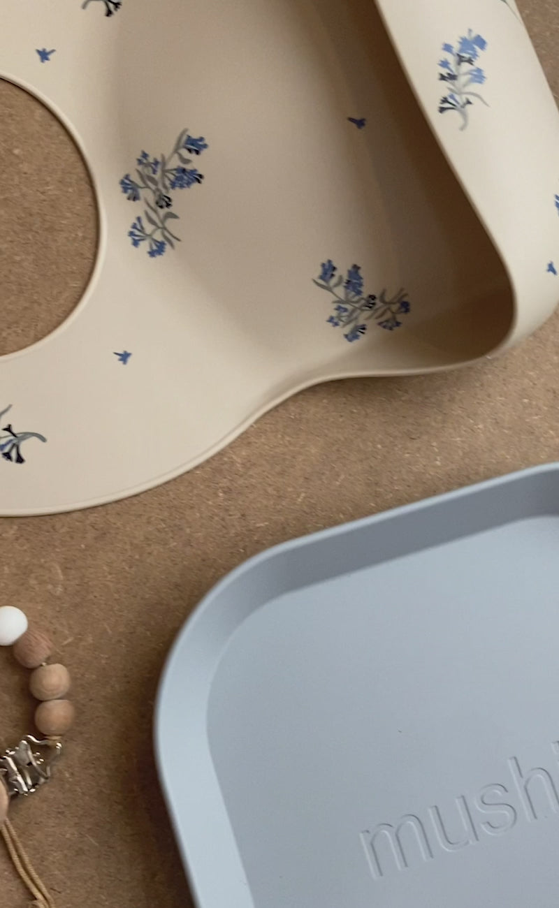 Load video: Mushie® Fork &amp; Spoon Powder Blue