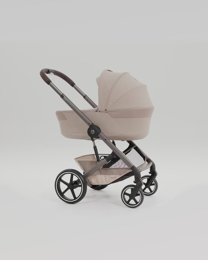 Load video: Cybex® Balios™ S Lux Stroller Almond Beige (Taupe Frame)